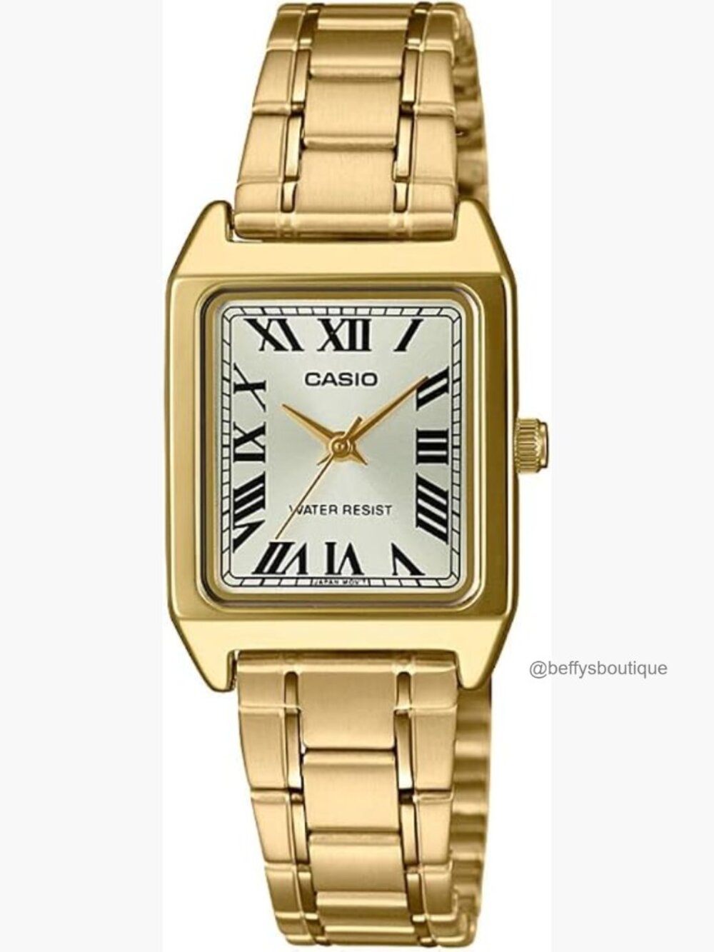 Women's Gold Tone Stainless Steel Rectangular Dress Watch